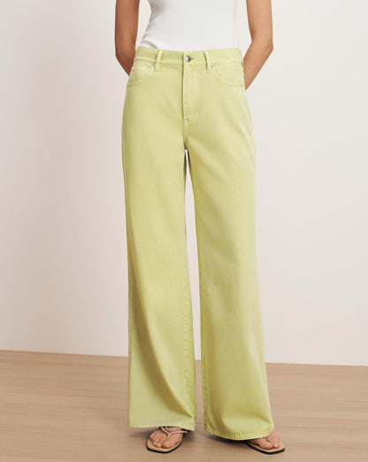 Veronica Beard | Kasey Wide-Leg Jean in Pistachio Pistachio