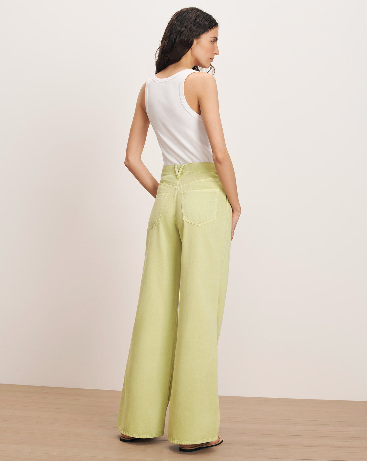 Veronica Beard | Kasey Wide-Leg Jean in Pistachio Pistachio