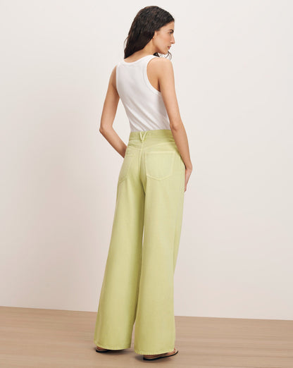 Veronica Beard | Kasey Wide-Leg Jean in Pistachio Pistachio