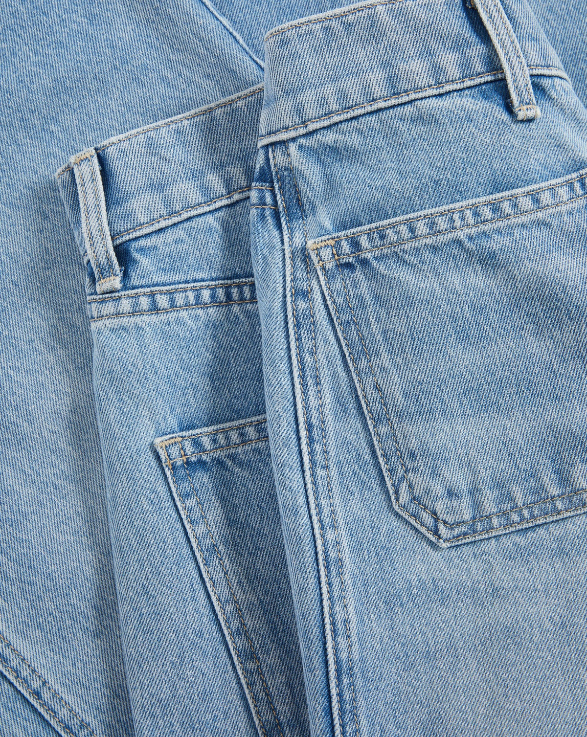 Veronica Beard | Taylor Cropped Patch-Pocket Wide-Leg Jean in Light Wash Big Splash Big Splash