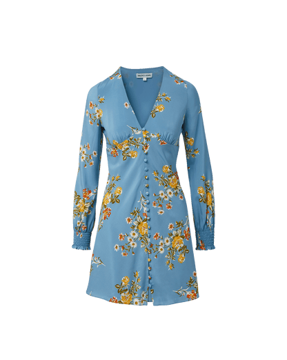 Veronica Beard | Gabria Floral Mini Dress in Blue River Multi Blue River Multi