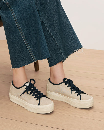 Veronica Beard | Truett Platform Sneaker in Sand & Navy Sand/Navy
