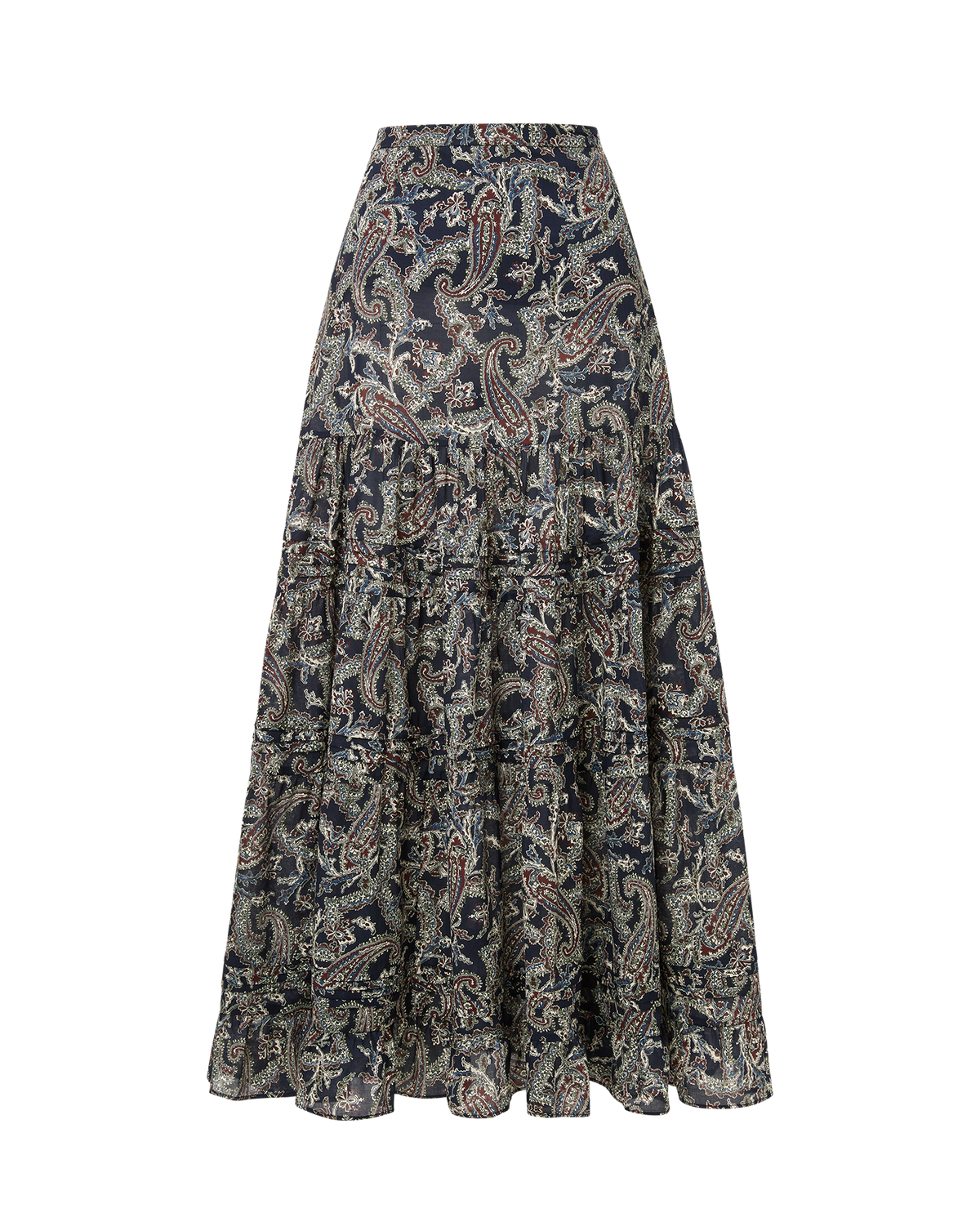Veronica Beard | Heatheralyn Paisley Maxi Skirt in Navy Multi Navy Multi