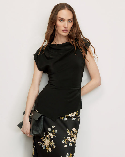 Veronica Beard | Yvonne Asymmetric Top in Black Black