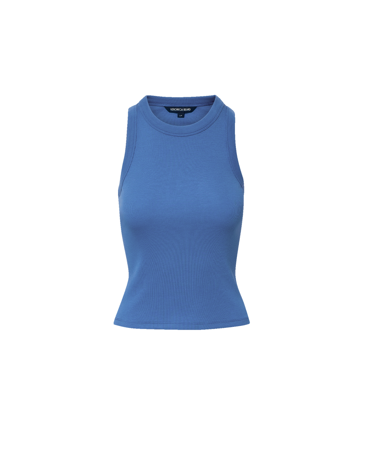 Veronica Beard | Jordyn Racer Front Cropped Tank Top in Blue Coast Blue Coast