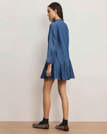Veronica Beard | Korinda Mini Shirtdress in Blue Pool Party