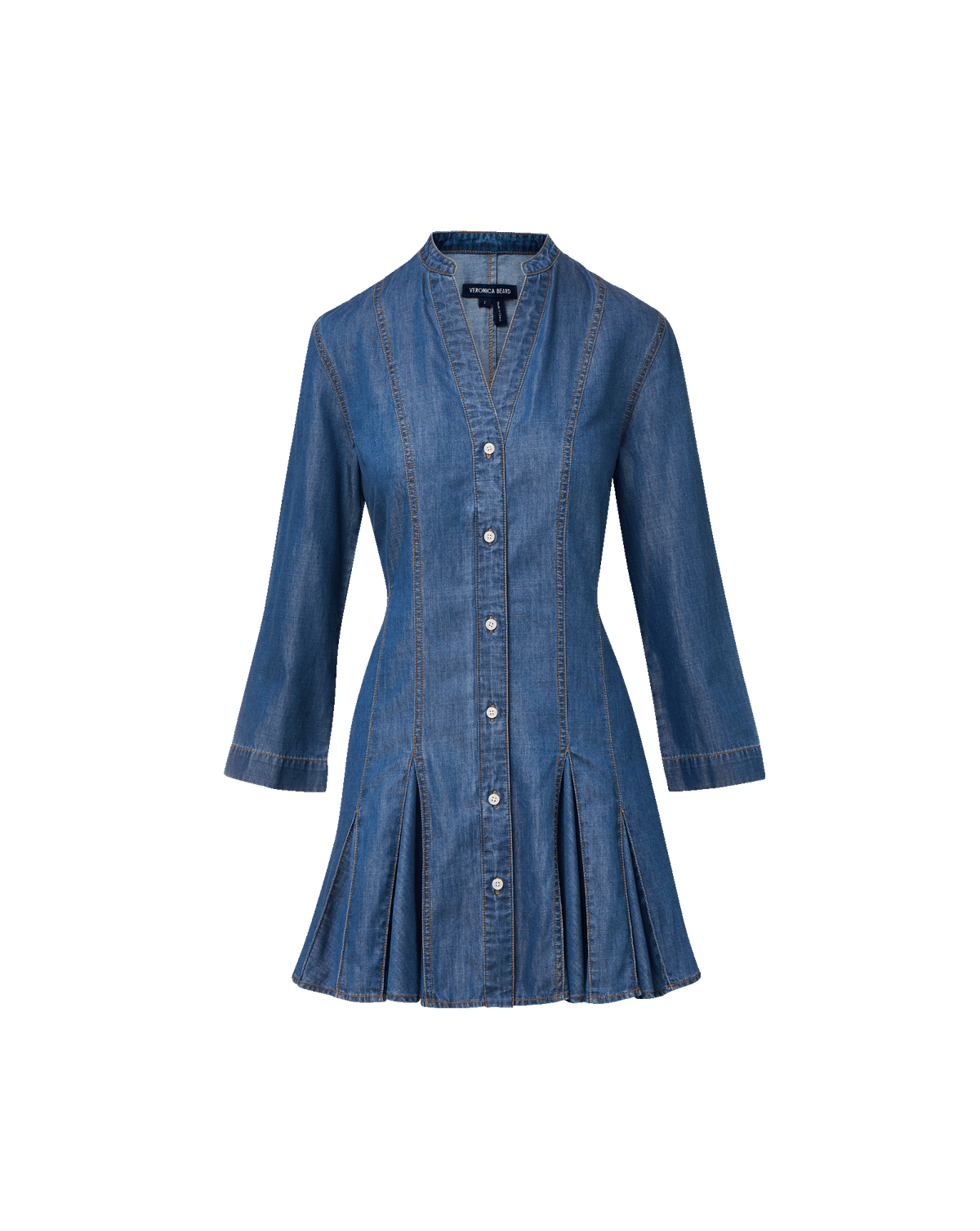 Veronica Beard | Korinda Mini Shirtdress in Blue Pool Party