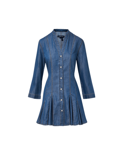 Veronica Beard | Korinda Mini Shirtdress in Blue Pool Party