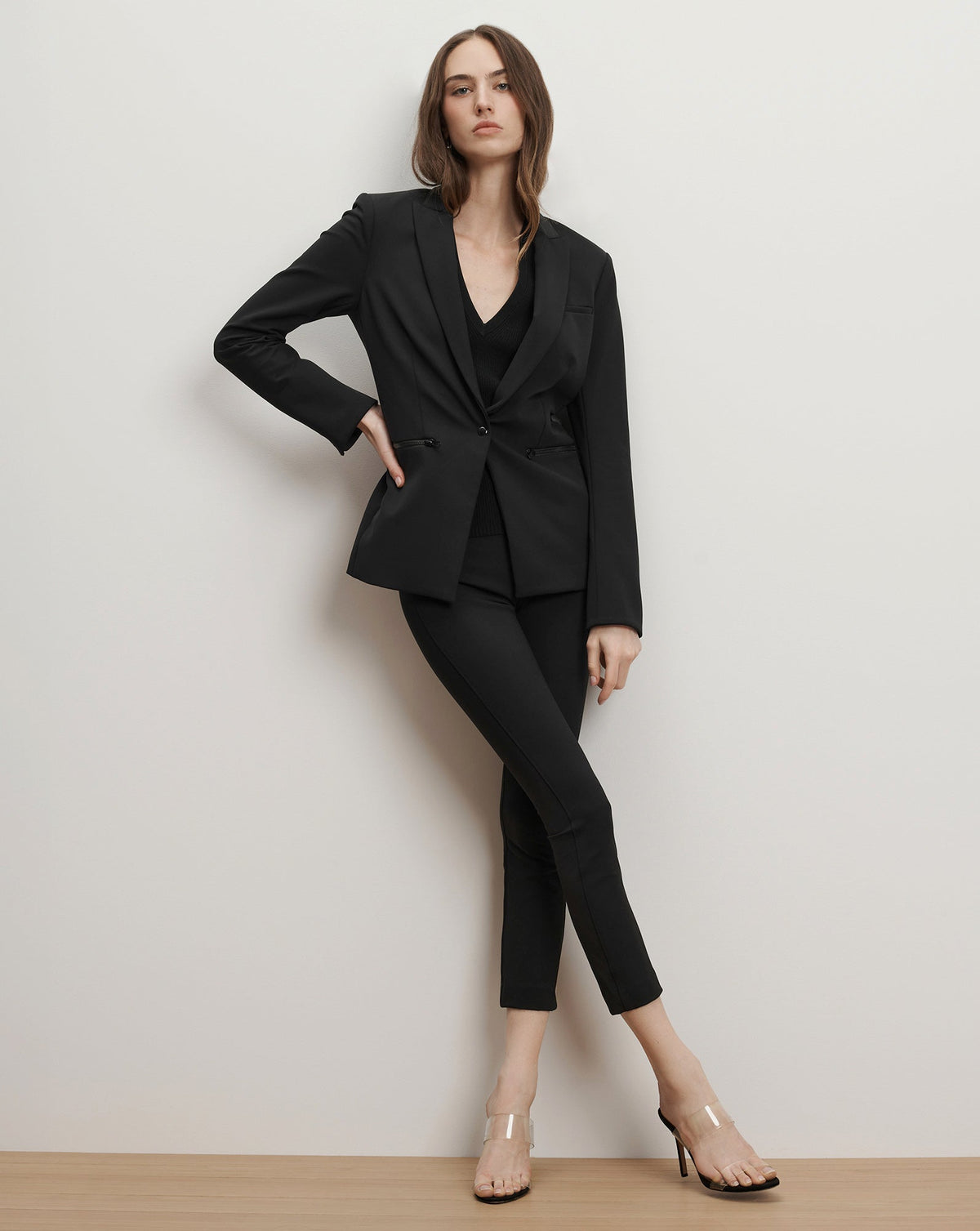 Veronica Beard | Zip Back Scuba Pant Black