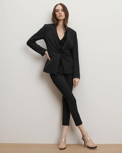 Veronica Beard | Zip Back Scuba Pant Black