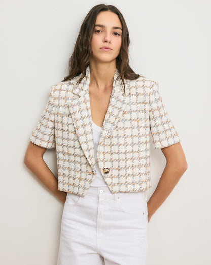 Veronica Beard | Montenegro Tweed Jacket in Ecru Multi Ecru Multi
