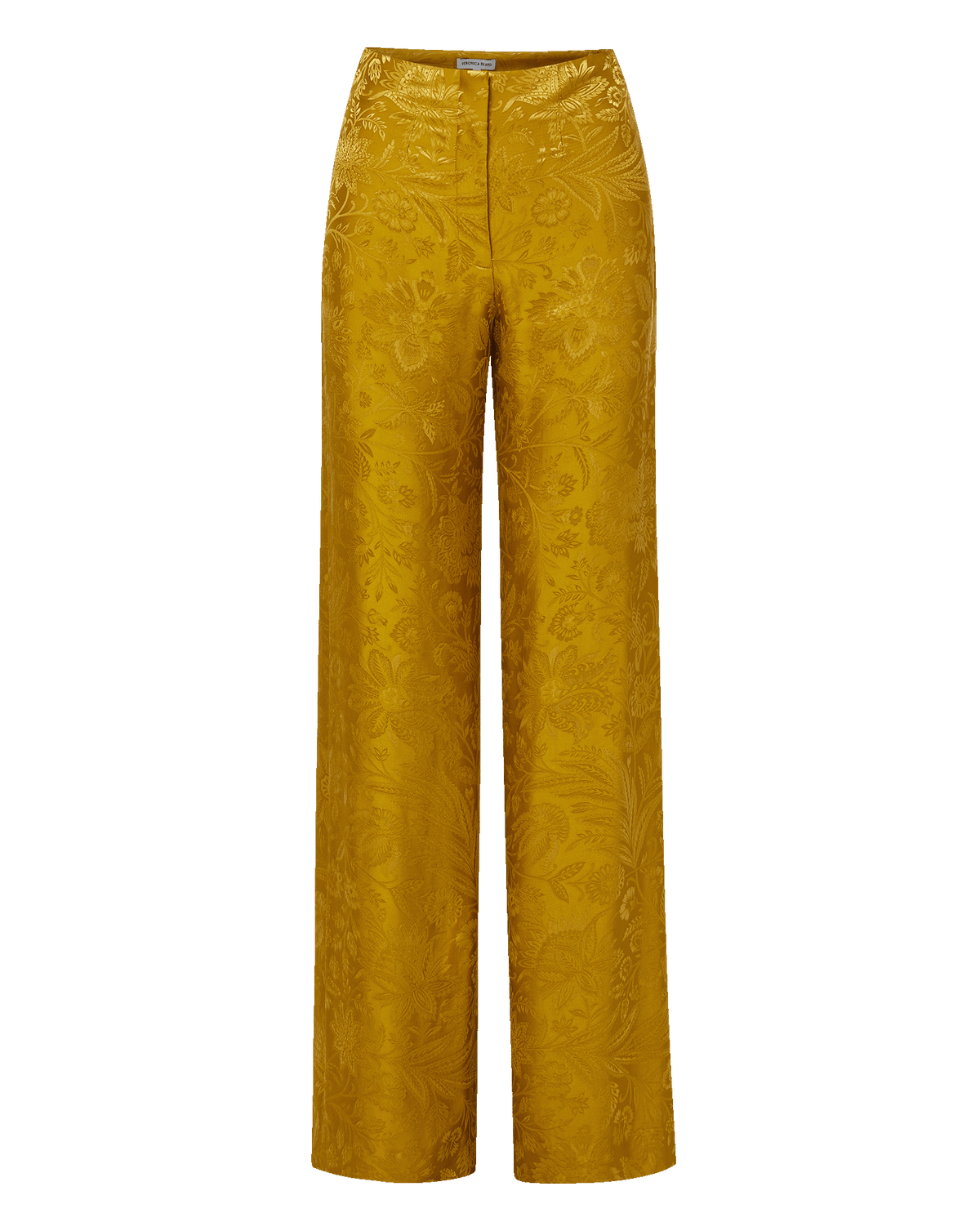 Veronica Beard | Ronin Wide-Leg Jacquard Pant in Gold Ochre Gold Ochre