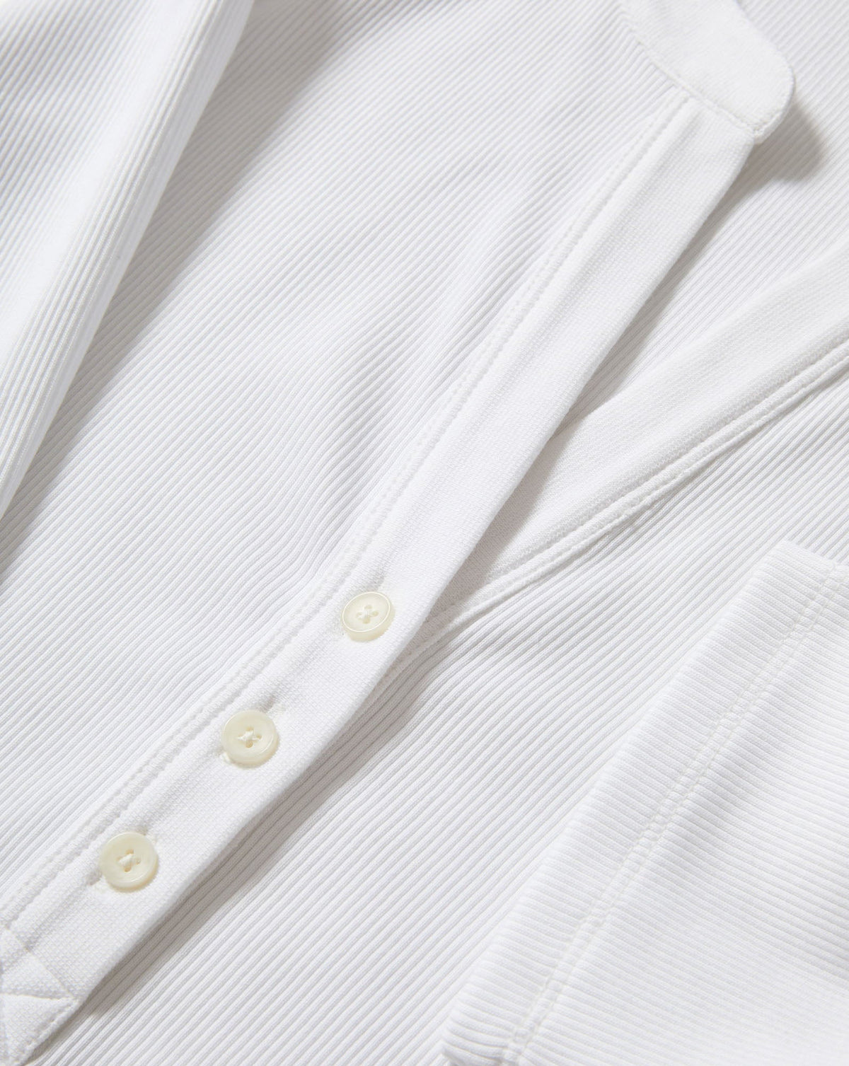 Veronica Beard | Reubian Ribbed Henley T-Shirt in White White