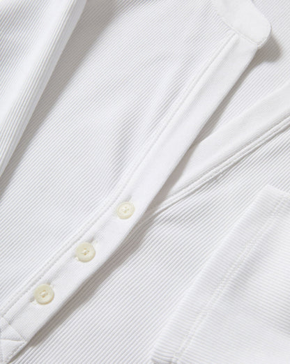 Veronica Beard | Reubian Ribbed Henley T-Shirt in White White