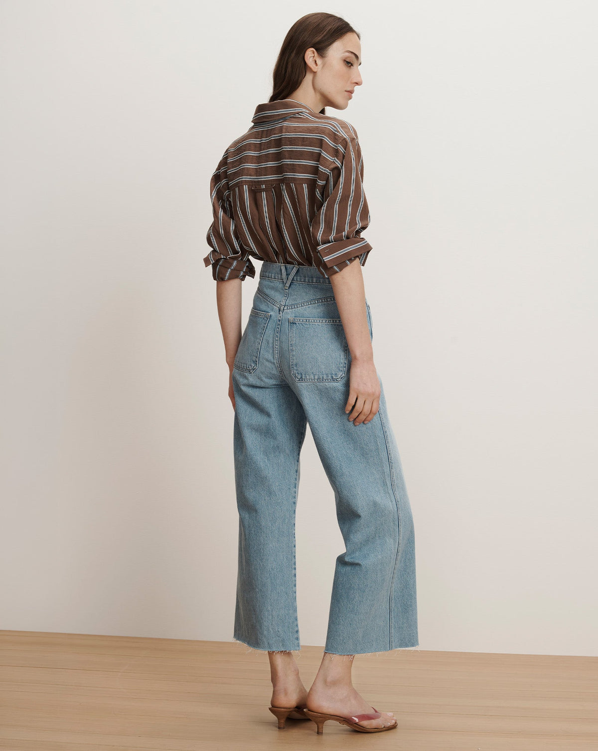 Veronica Beard | Lloyd Button-Down Shirt in Dark Mocha Dark Mocha