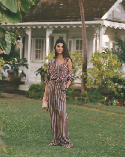 Veronica Beard | Lloyd Button-Down Shirt in Dark Mocha Dark Mocha