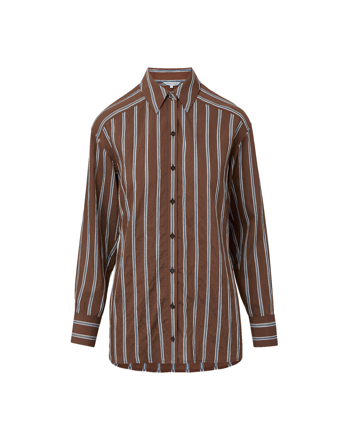 Veronica Beard | Lloyd Button-Down Shirt in Dark Mocha Dark Mocha