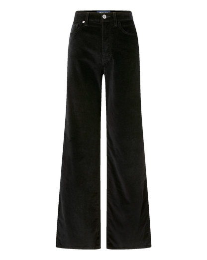 Veronica Beard | Taylor Velvet Wide-Leg Pant in Black Black