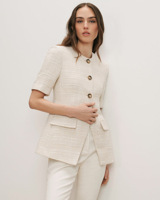 Veronica Beard | Bodie Tweed Jacket in Ecru Ecru