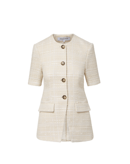 Veronica Beard | Bodie Tweed Jacket in Ecru Ecru
