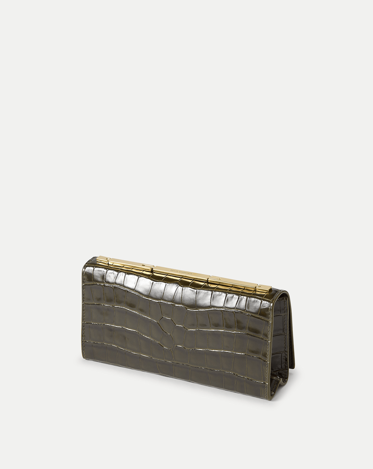 Veronica Beard | Barre Crocodile Clutch in Green Cypress Cypress