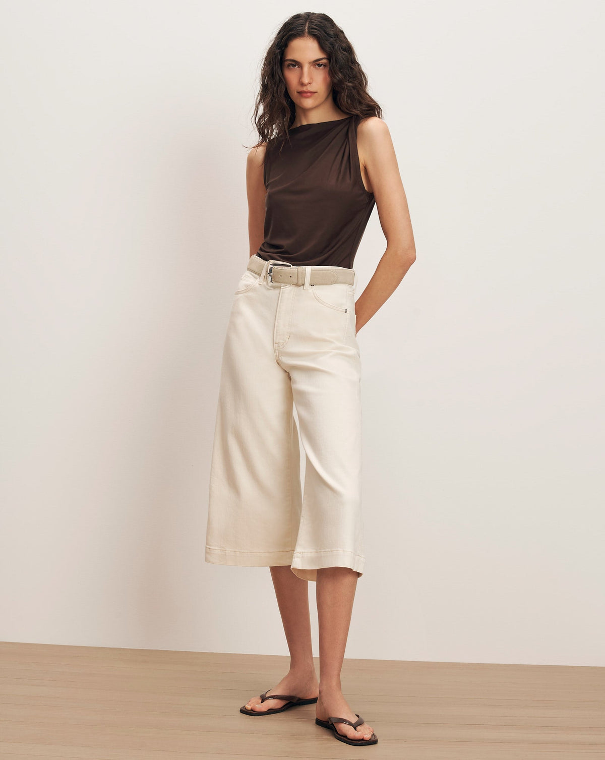 Veronica Beard | Otessa Boatneck Tank Top in Dark Mocha Dark Mocha