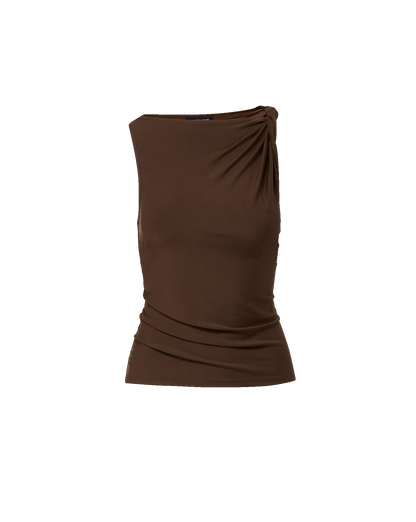 Veronica Beard | Otessa Boatneck Tank Top in Dark Mocha Dark Mocha