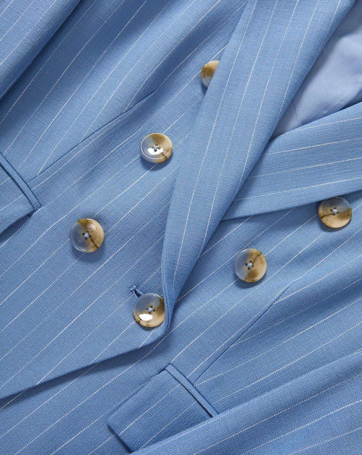 Veronica Beard | Miller Pinstripe Dickey Jacket in Blue Jay/Dove White Blue Jay/Dove White