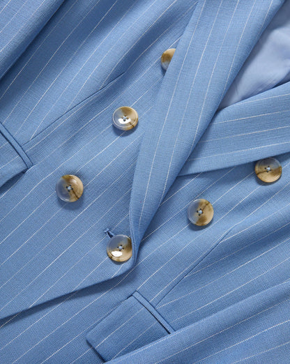 Veronica Beard | Miller Pinstripe Dickey Jacket in Blue Jay/Dove White Blue Jay/Dove White