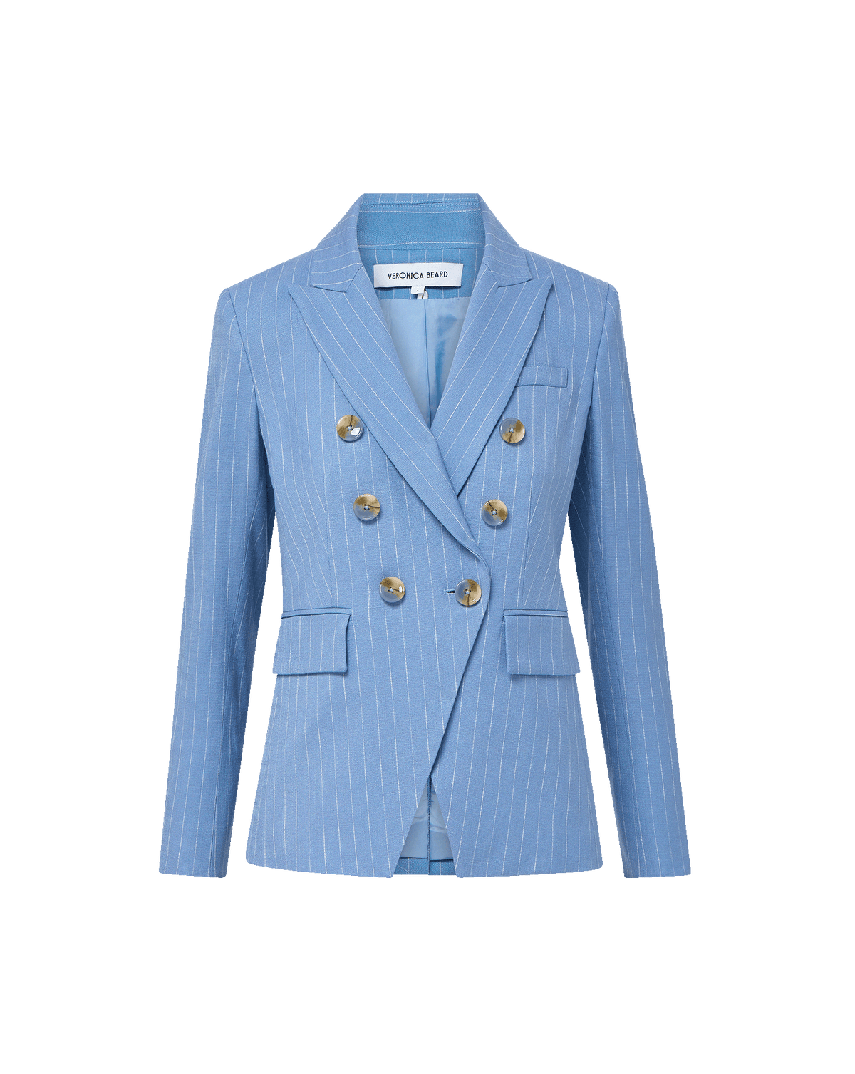 Veronica Beard | Miller Pinstripe Dickey Jacket in Blue Jay/Dove White Blue Jay/Dove White