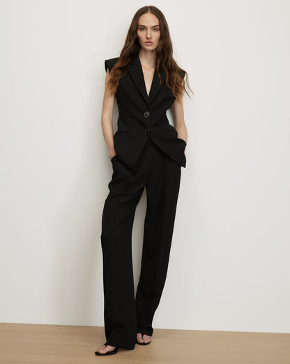 Veronica Beard | Sorenne Tailored Vest in Black Black