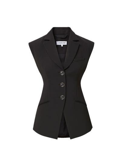 Veronica Beard | Sorenne Tailored Vest in Black Black