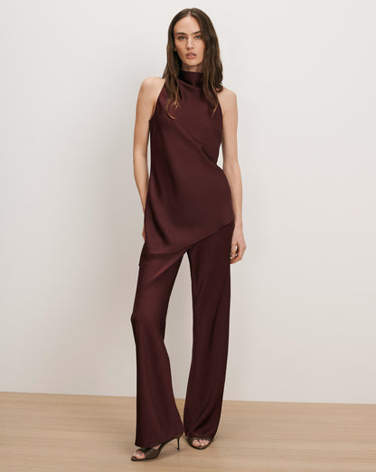 Veronica Beard | Radford Asymmetrical Top in Burgundy Raisin Raisin