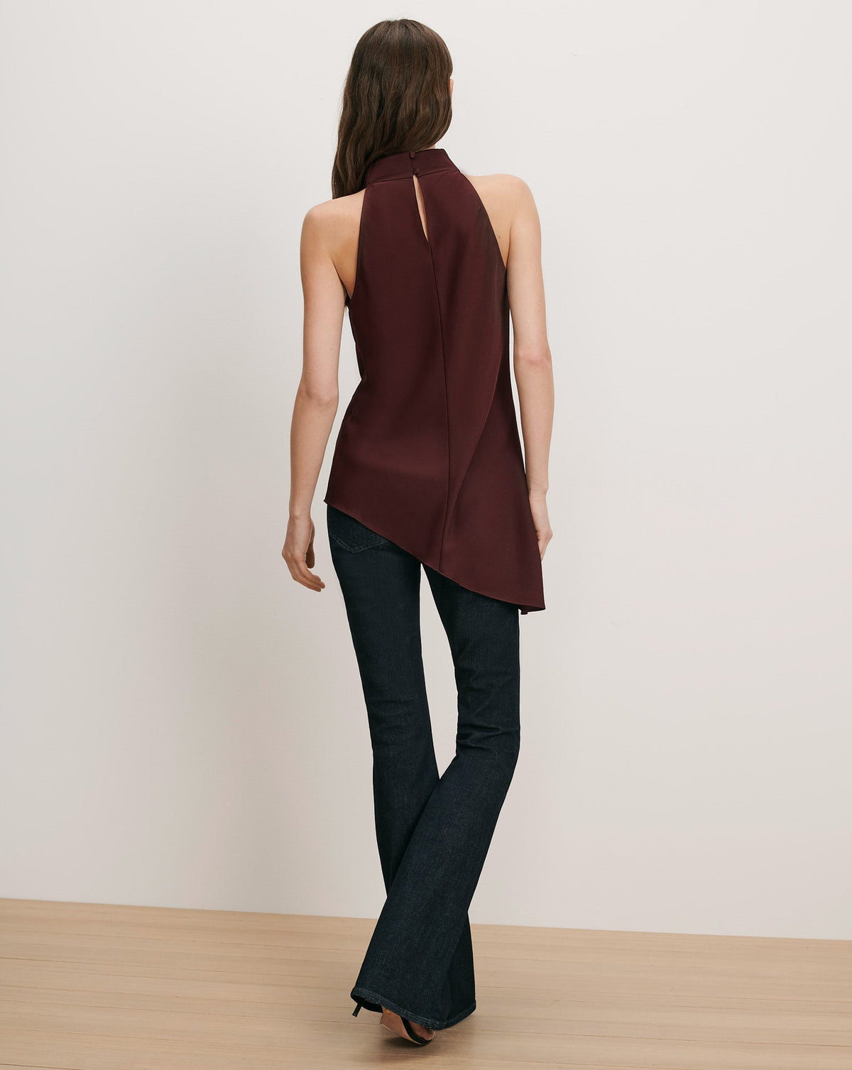 Veronica Beard | Radford Asymmetrical Top in Burgundy Raisin Raisin