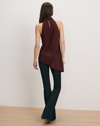 Veronica Beard | Radford Asymmetrical Top in Burgundy Raisin Raisin