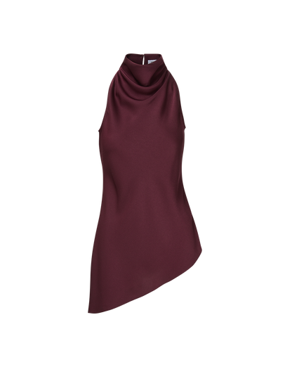 Veronica Beard | Radford Asymmetrical Top in Burgundy Raisin Raisin