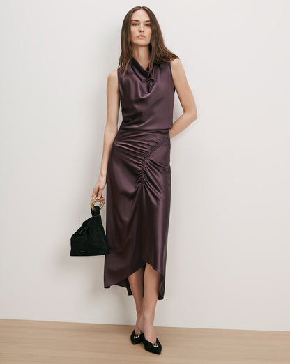 Veronica Beard | Tam Sleeveless Blouse in Dark Purple Dark Eggplant