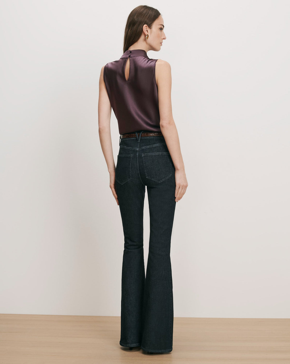 Veronica Beard | Tam Sleeveless Blouse in Dark Purple Dark Eggplant