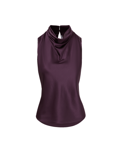 Veronica Beard | Tam Sleeveless Blouse in Dark Purple Dark Eggplant