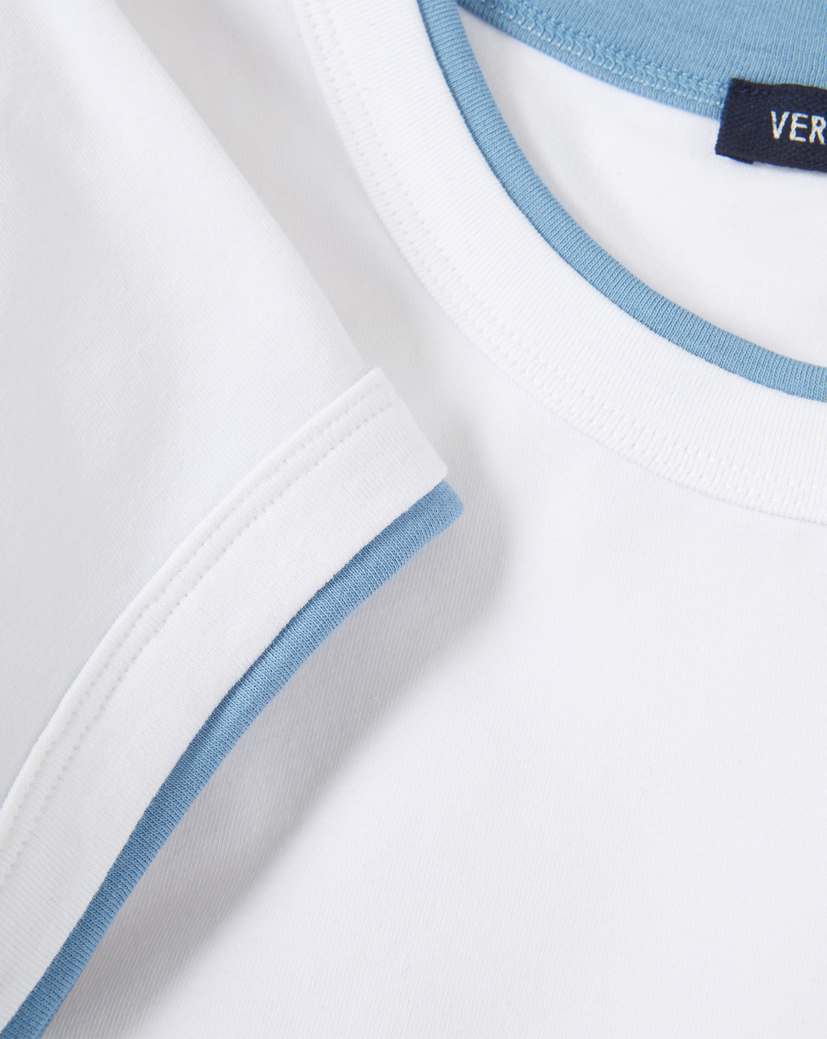 Veronica Beard | Devin Crewneck T-Shirt in White/Blue River White/Blue River