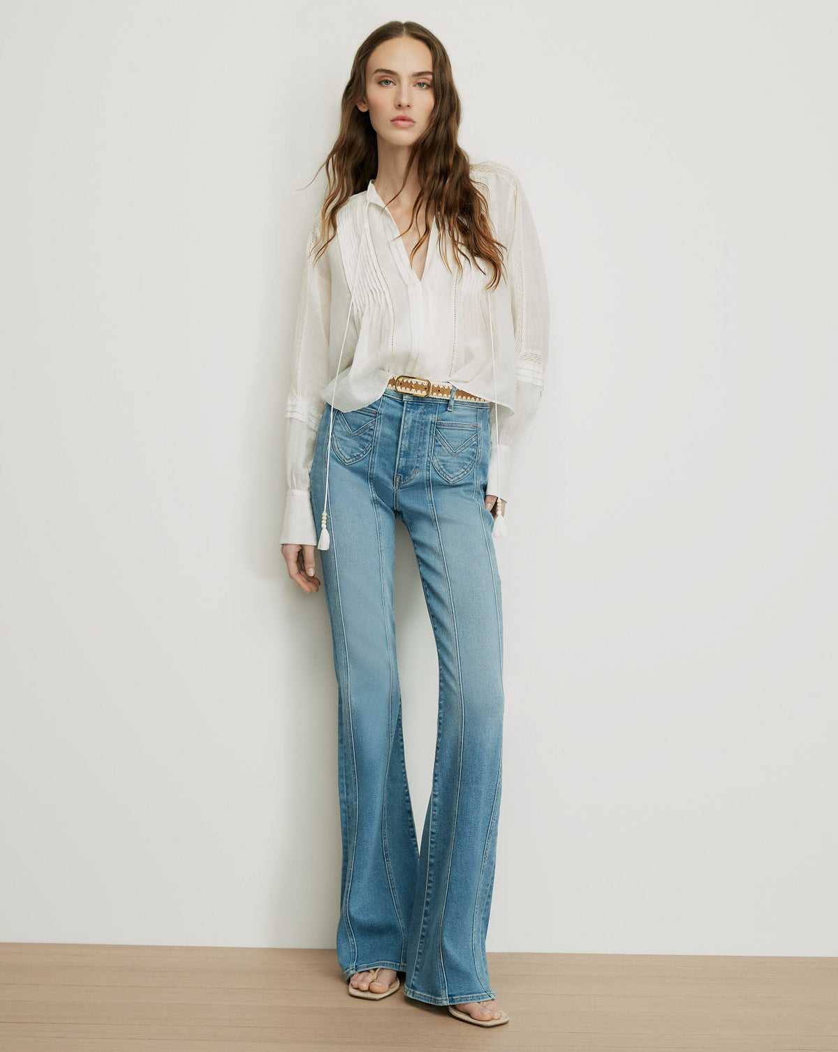 Veronica Beard | Sawyer Self-Tie Blouse in White White