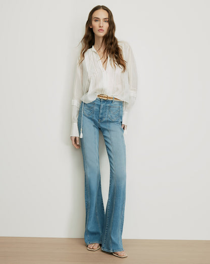 Veronica Beard | Sawyer Self-Tie Blouse in White White