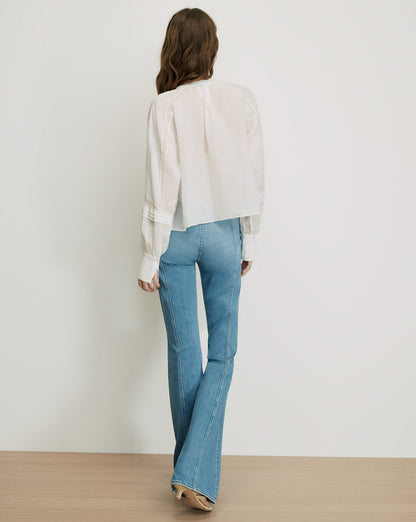 Veronica Beard | Sawyer Self-Tie Blouse in White White