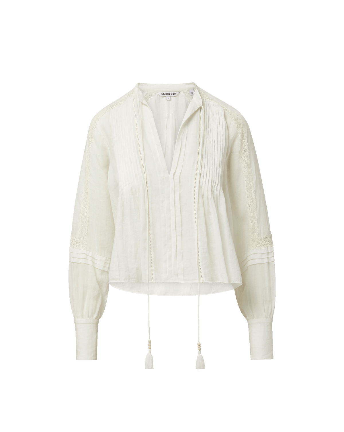 Veronica Beard | Sawyer Self-Tie Blouse in White White