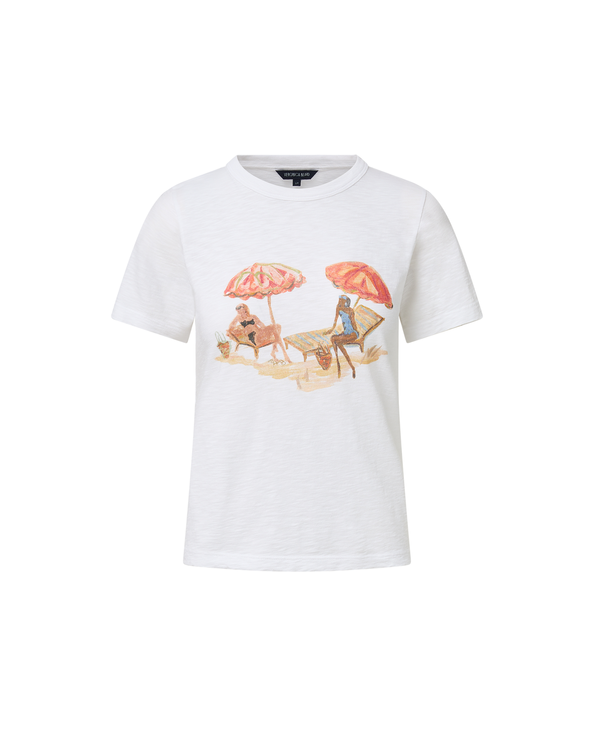 Veronica Beard | Carla Crewneck T-Shirt in White Sunbather Print Multi/Sg Sun Girl