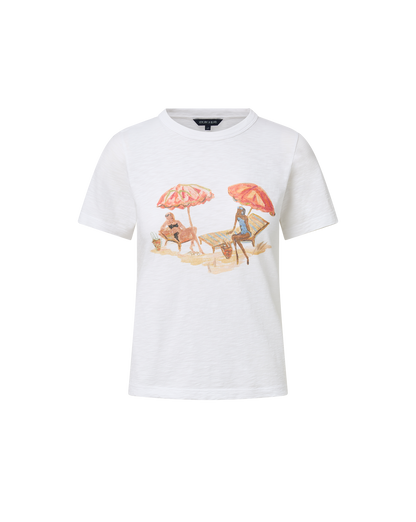 Veronica Beard | Carla Crewneck T-Shirt in White Sunbather Print Multi/Sg Sun Girl