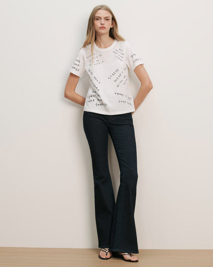 Veronica Beard | Carla Printed Crewneck T-Shirt in White White