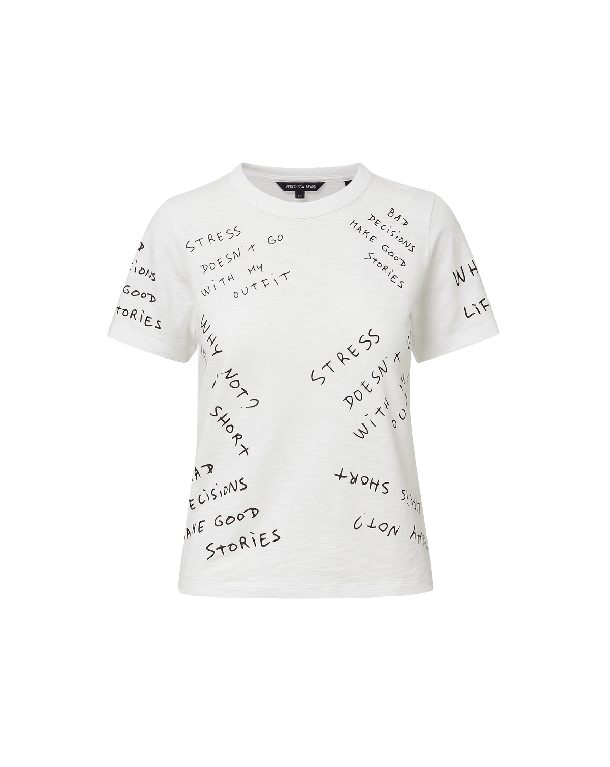 Veronica Beard | Carla Printed Crewneck T-Shirt in White White