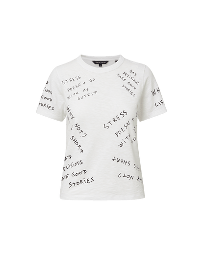 Veronica Beard | Carla Printed Crewneck T-Shirt in White White