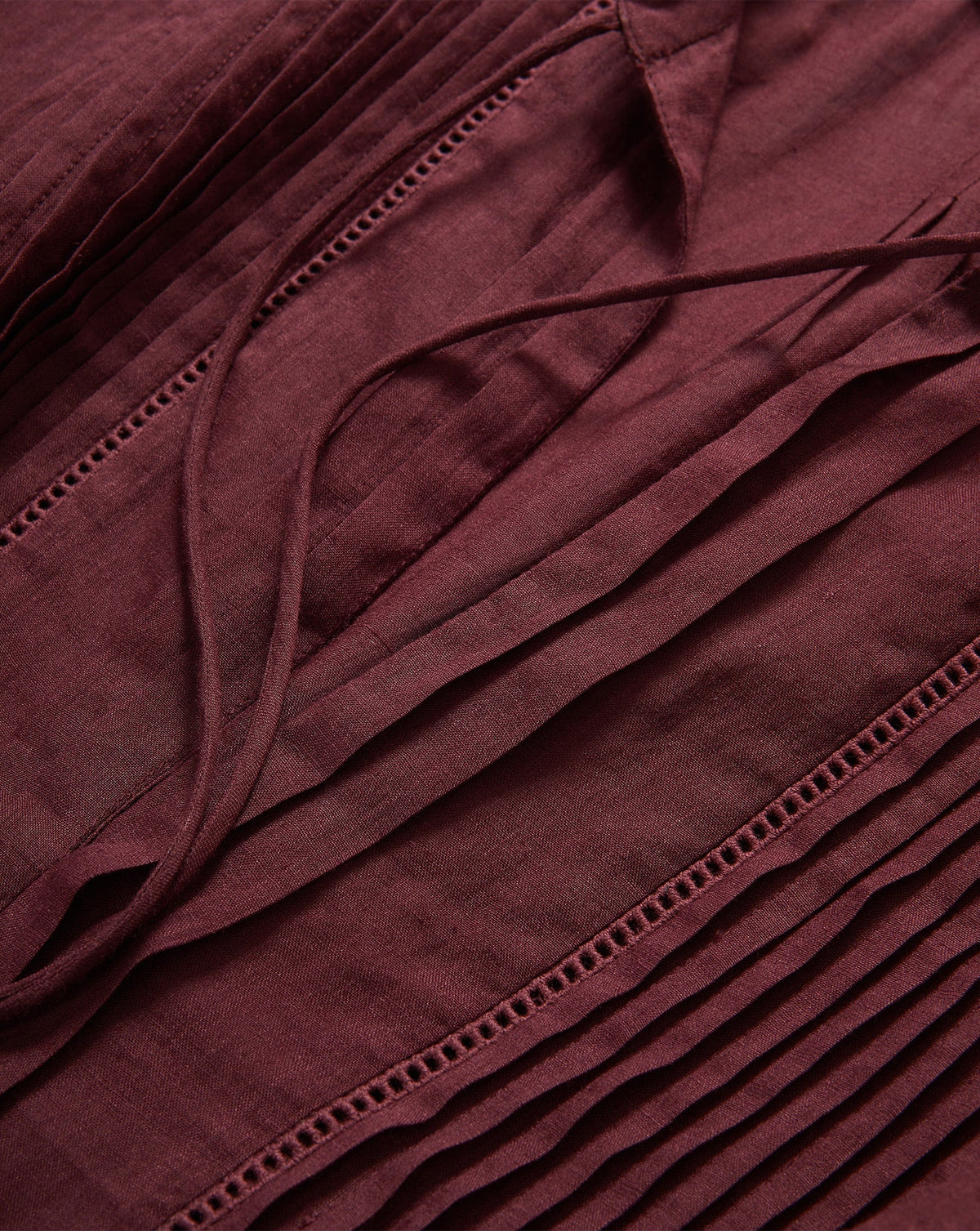 Veronica Beard | Sawyer Self-Tie Blouse in Burgundy Raisin Raisin